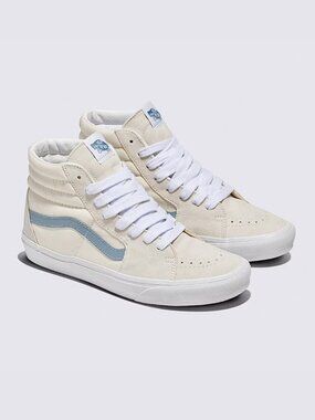 Vans Sk8-Hi Shoe Cream Citadel Blue Women NWB